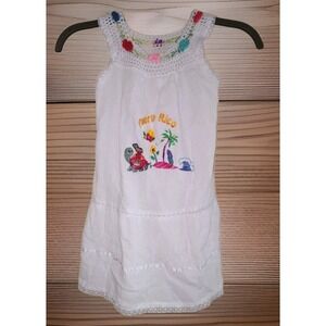 White Cotton Sundress Puerto Rico Girls Sz 6 Embroidered Dominican Costa Rican